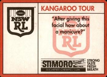 1991 Stimorol NRL #164 Kangaroo Tour Back